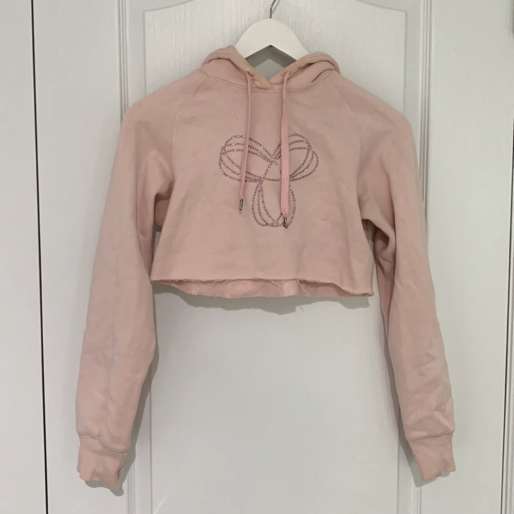 TNA Pastel Pink Crop Hoodie